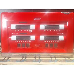 Tokheim Interceptor Gas Pump Face Panel Petroliana Display 26" - Excellent Cond.